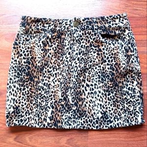 Jolt Corduroy Leopard Mini Skirt